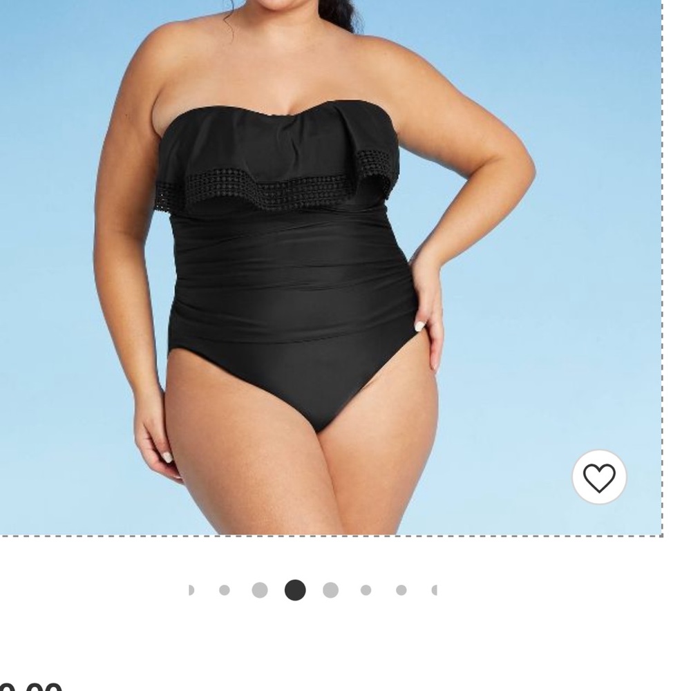 Kona Sol crochet flounce full coverage bathing suit